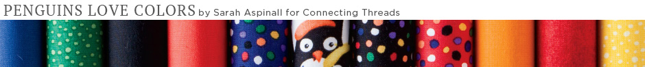 Penguins Love Colors Quilt Fabric