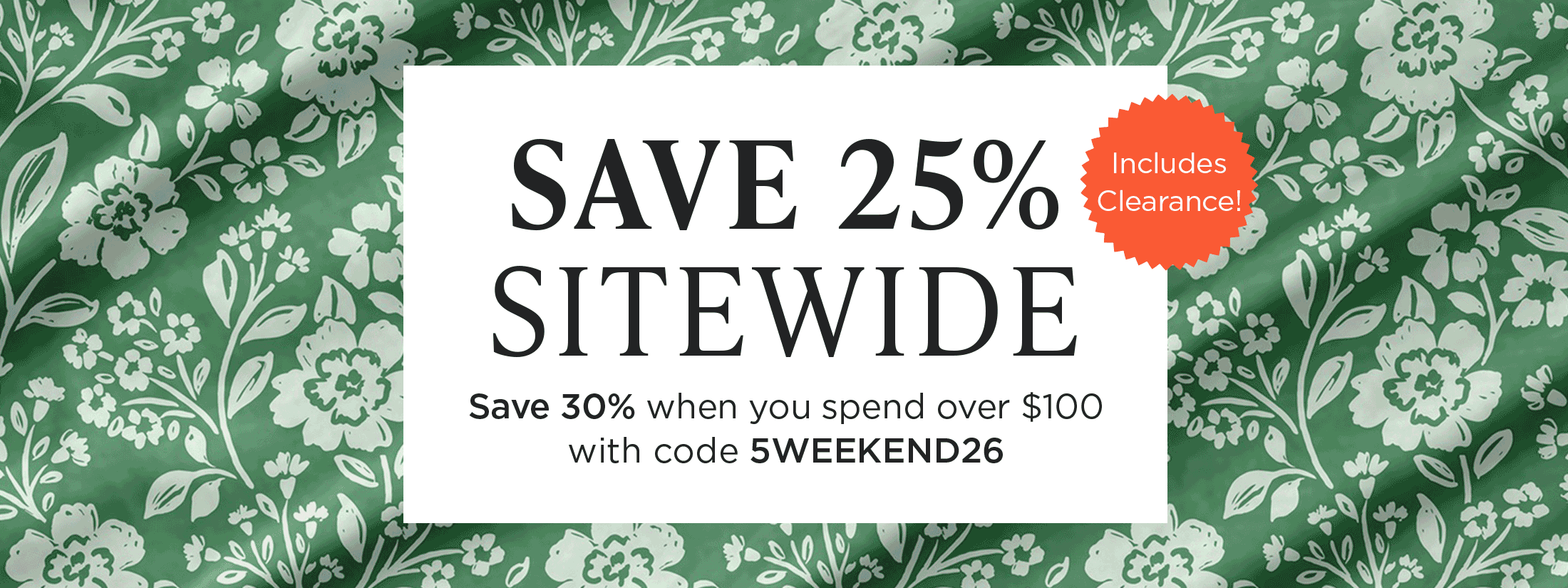 Up to 30% off sitewide