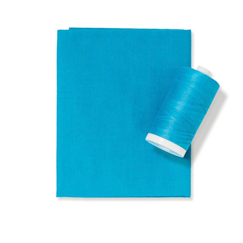 Peacock Teal Color Fabric & Thread