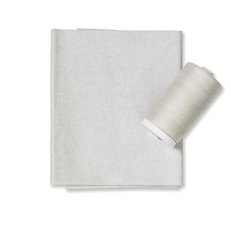 Silver Grey Color Fabric & Thread