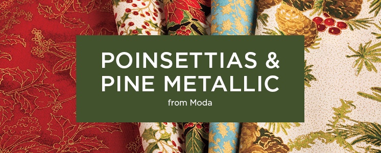 Pointsettias and pine metallic