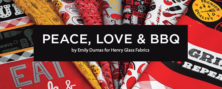Peace, Love and BBQ by Emily Dumas for Henry Glass Fabrics