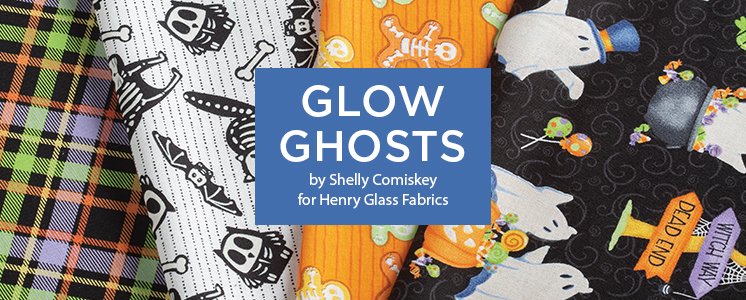 Glow Ghosts by Shelly Comiskey for Henry Glass Fabrics