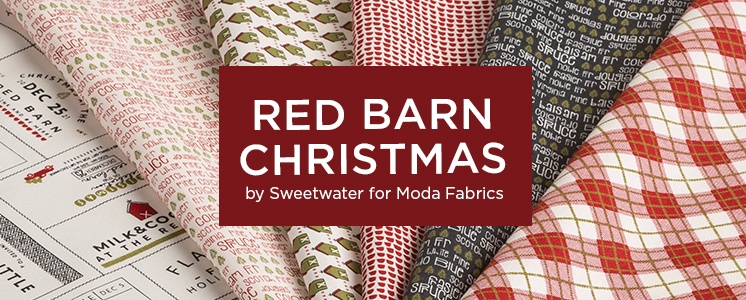 Moda Red Barn Christmas Vanilla and Red Fabric by Sweetwater
