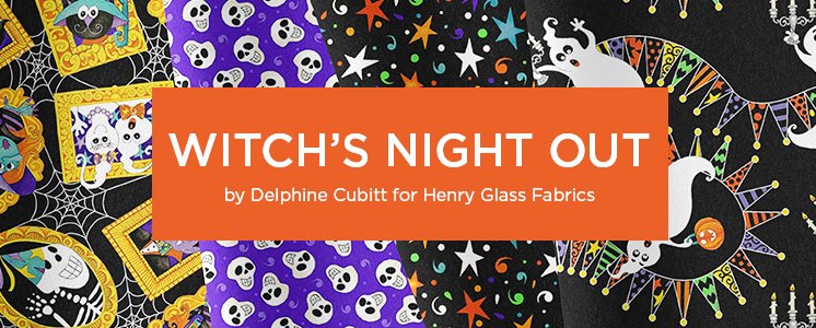 Witch's Night Out by Delphine Cubitt for Henry Glass Fabrics