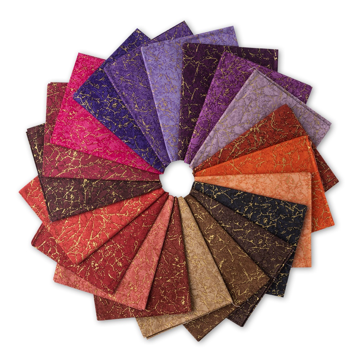 Warm Gold Metallic Fat Quarter Sampler | Connecting Threads