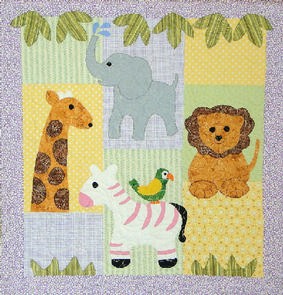 Baby Elephant and Giraffe fat quarter fabric bundle 18 X 22” Lot Of 5