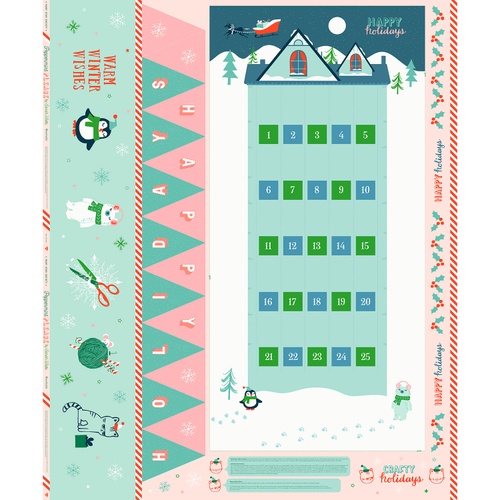 Image of Peppermint Please Countdown Fabric Panel