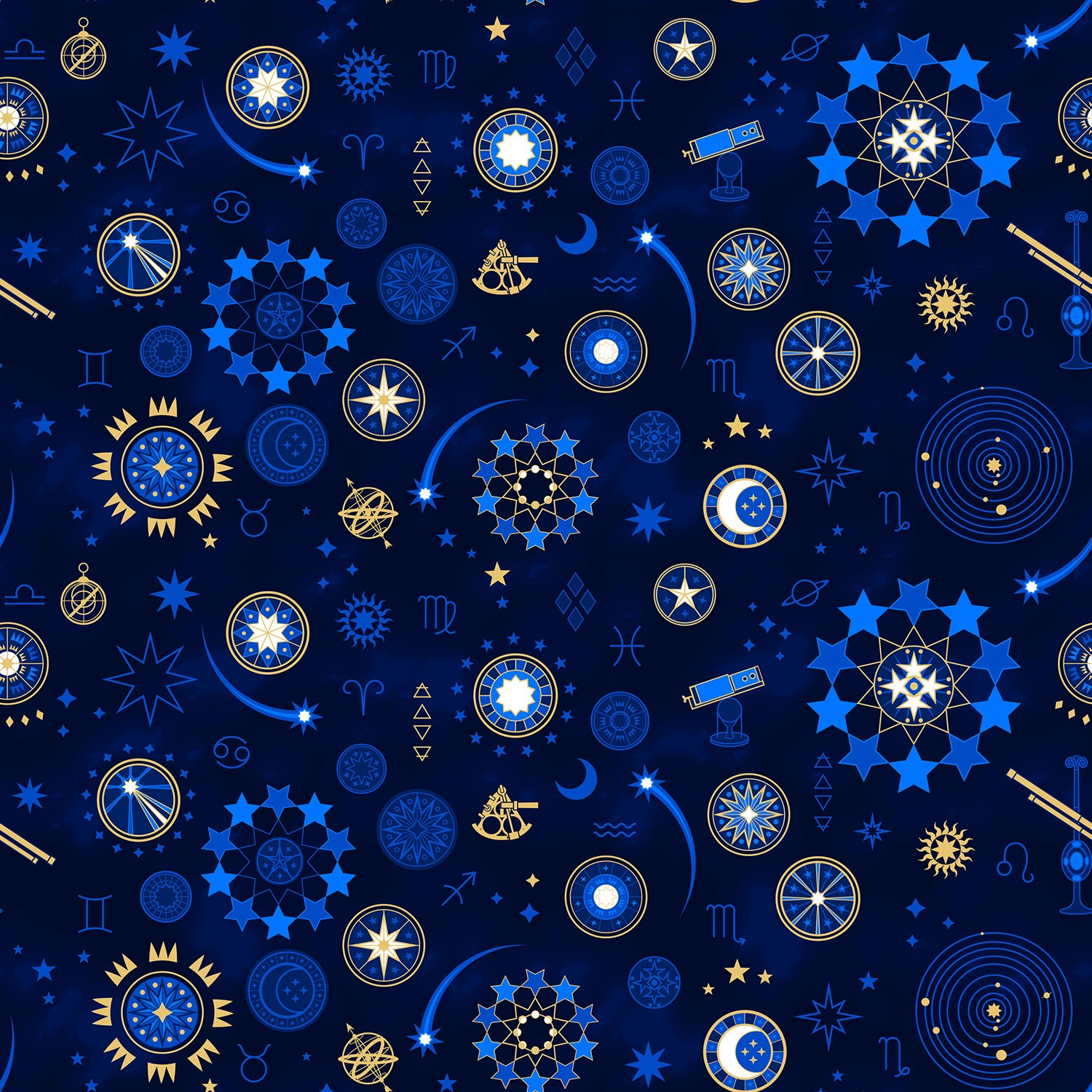 Signs From Above - Celestial Motifs Metallic | ConnectingThreads.com