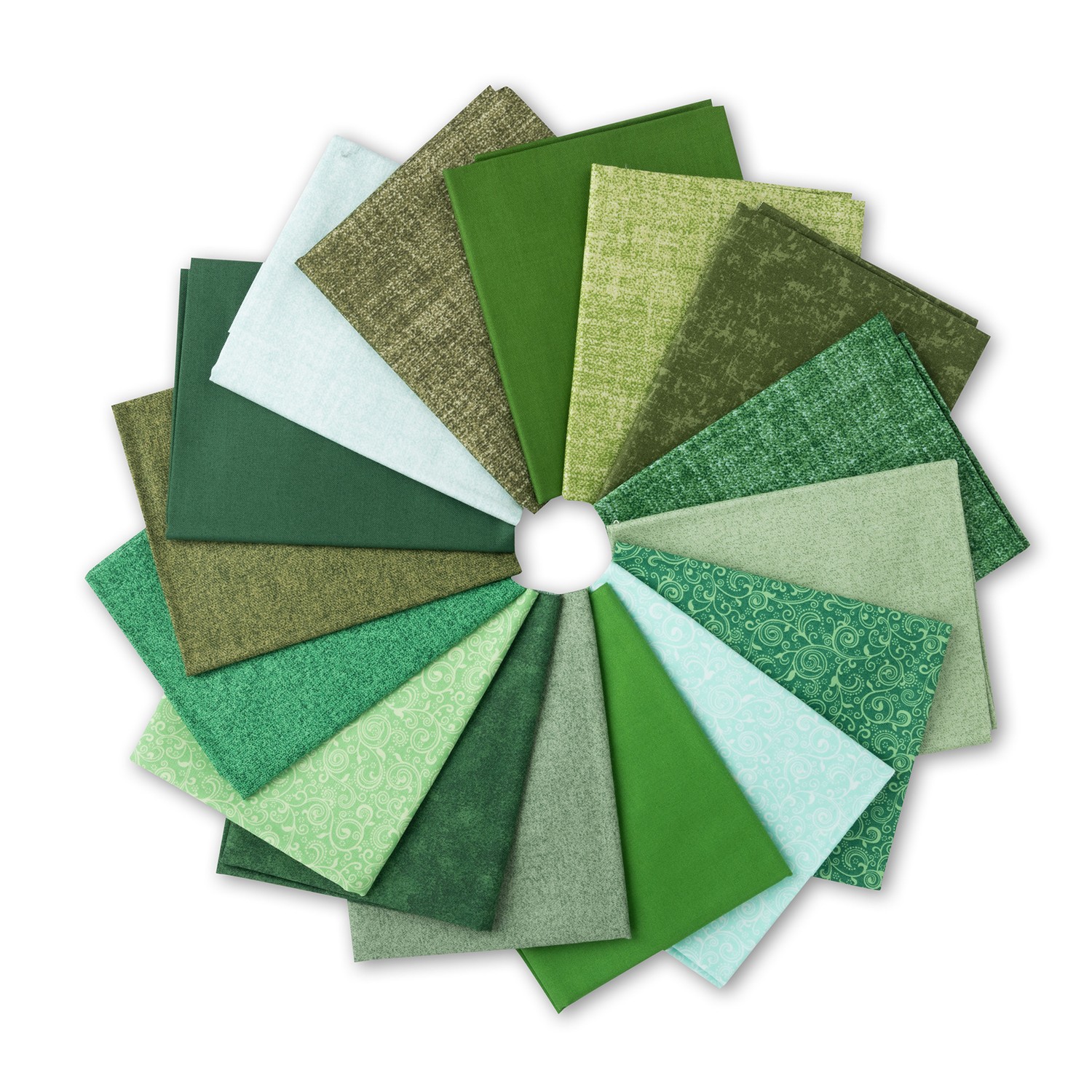 Green Textures and Blenders Fat Quarter Sampler