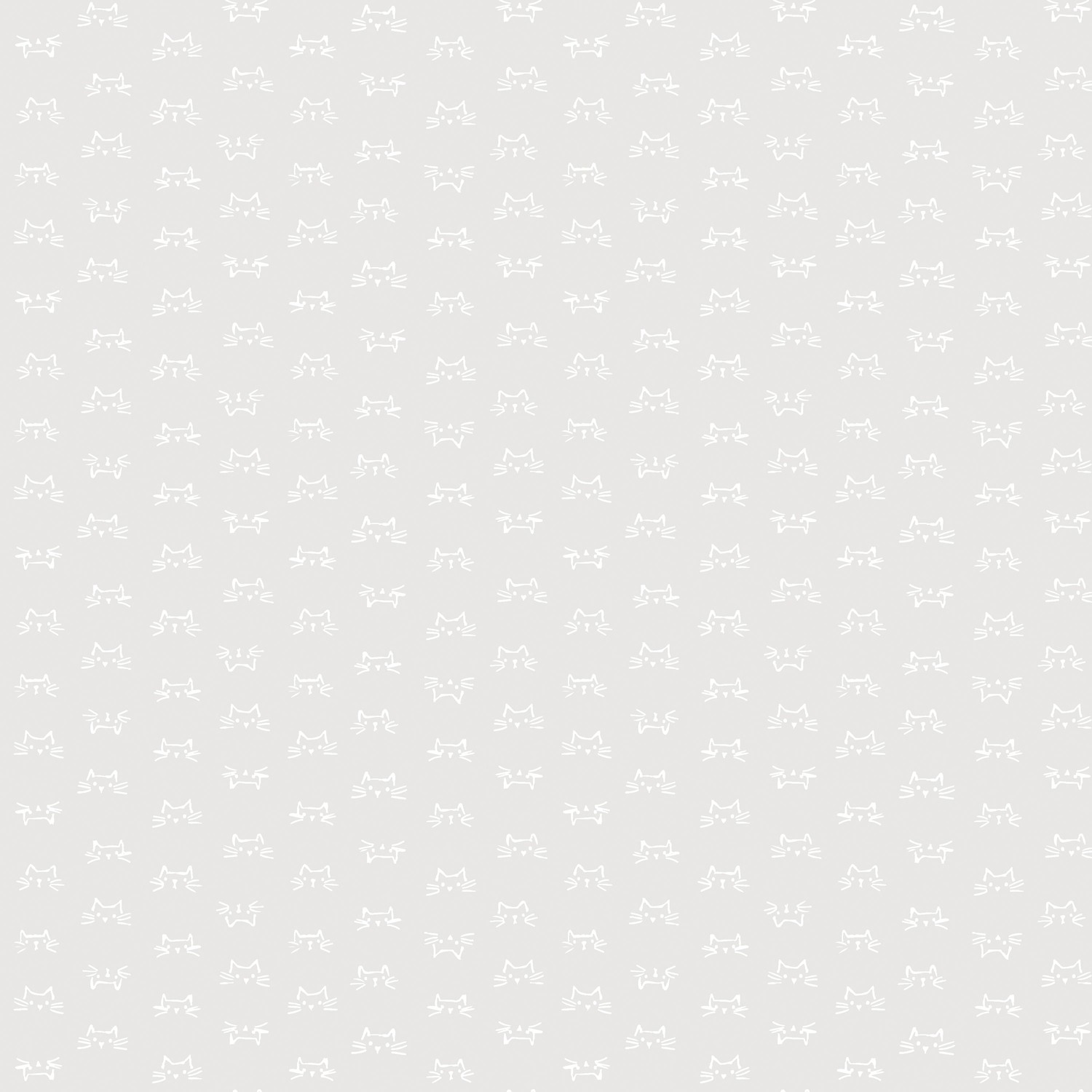 Crystal Kitties White on White Quilting Cotton Fabric Yardage