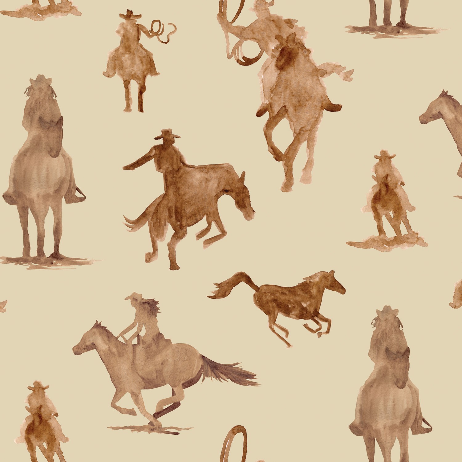 Ride the Range - Ride the Range Main Cream Quilting Cotton Fabric ...
