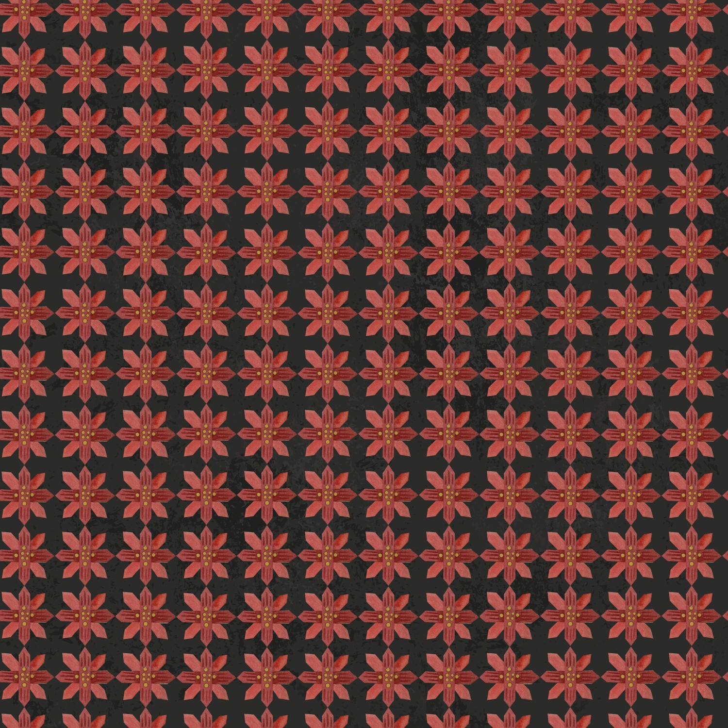 Kringle Poinsettias Charcoal Quilting Cotton Fabric Connecting Threads