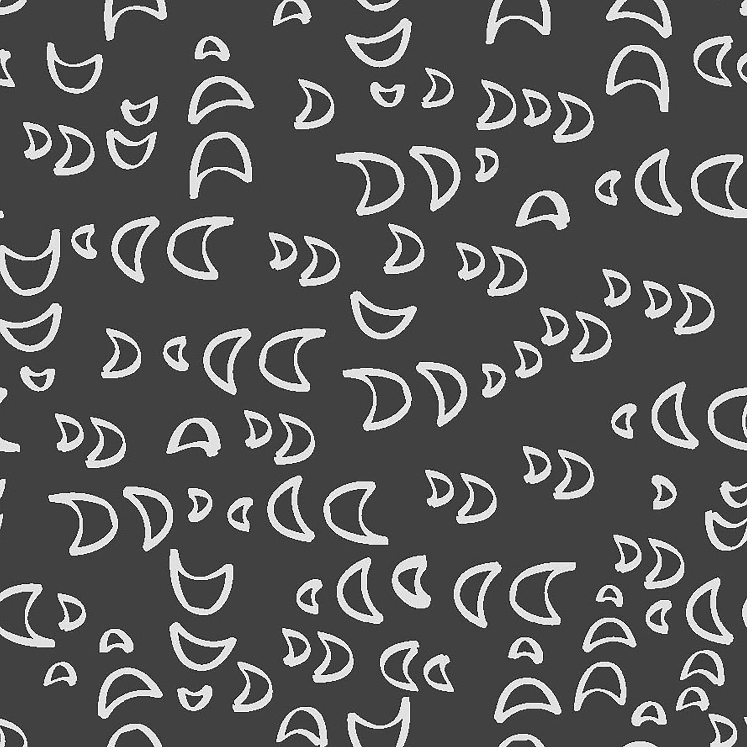 Mystical Sunshine Crescent Dark Gray Quilting Cotton Fabric Connecting Threads