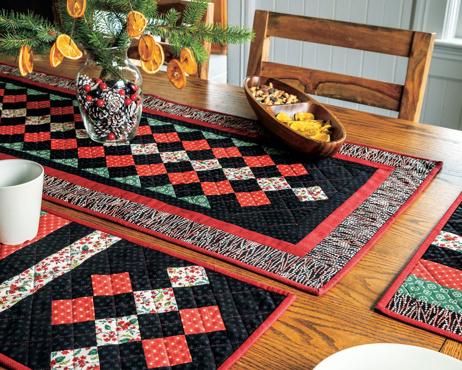 Black Pearl Table Runner and Placemat Kit by Phoebe Moon Designs