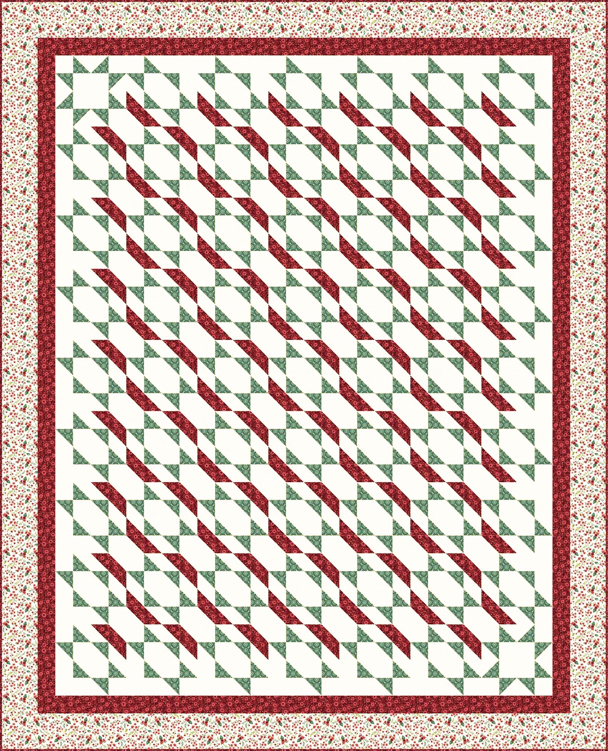 Evening Stroll Winter Stroll Quilt Kit Red Green Multi Color Project ...