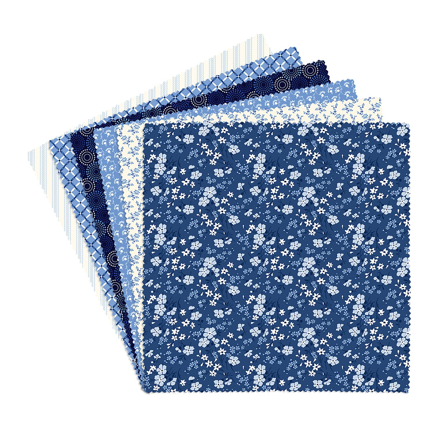 Hometown Americana - True Blue 10 Inch Squares Quilting Cotton Fabric ...