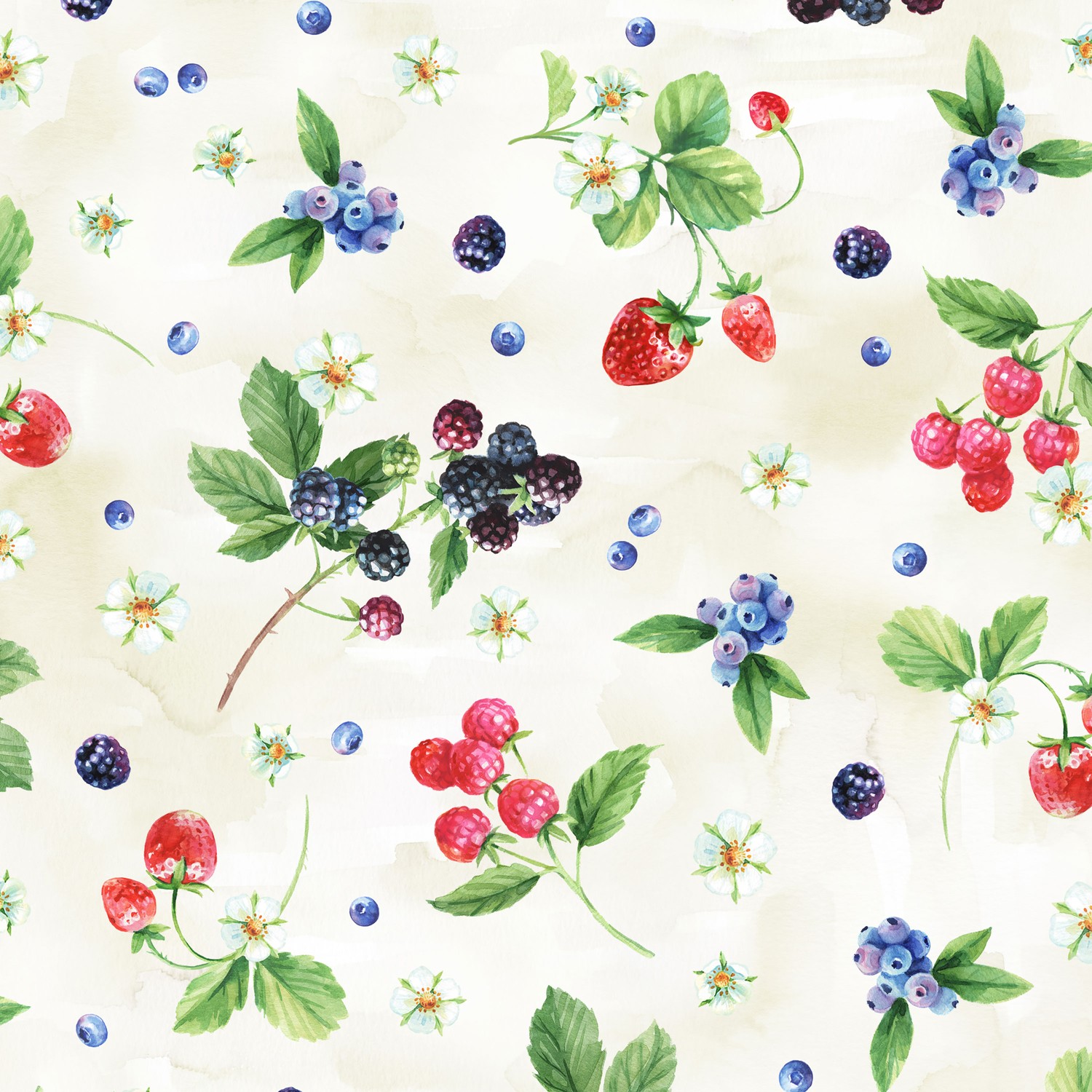 Dash of Love Berries Natural Quilting Cotton Fabric Yardage ...