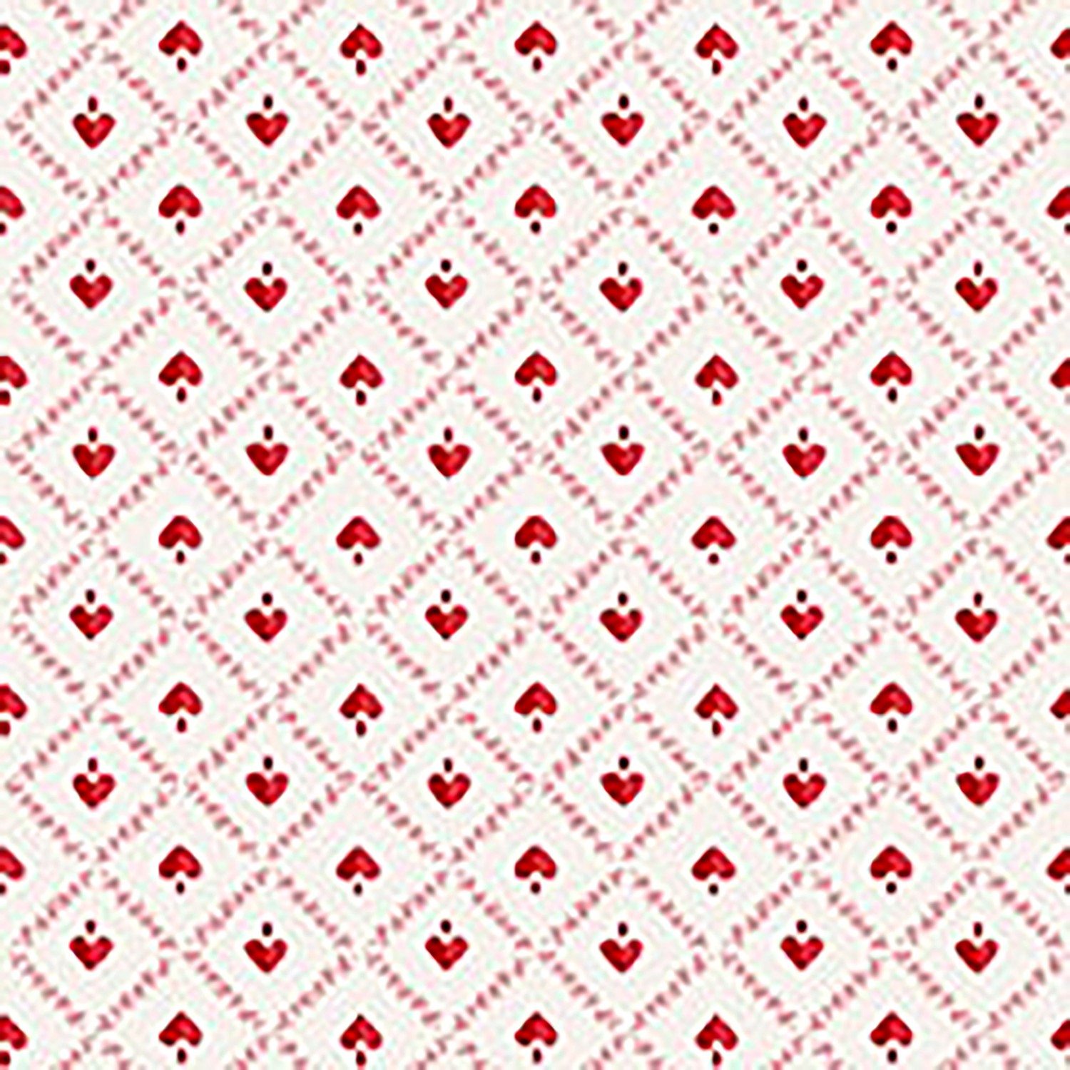 Cotton Hearts Pink Red Valentine's Day Love Color My Valentine Fabric Print  By The Yard