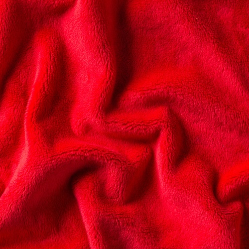 Image of Floofy Red 100% Polyester Fabric Yardage