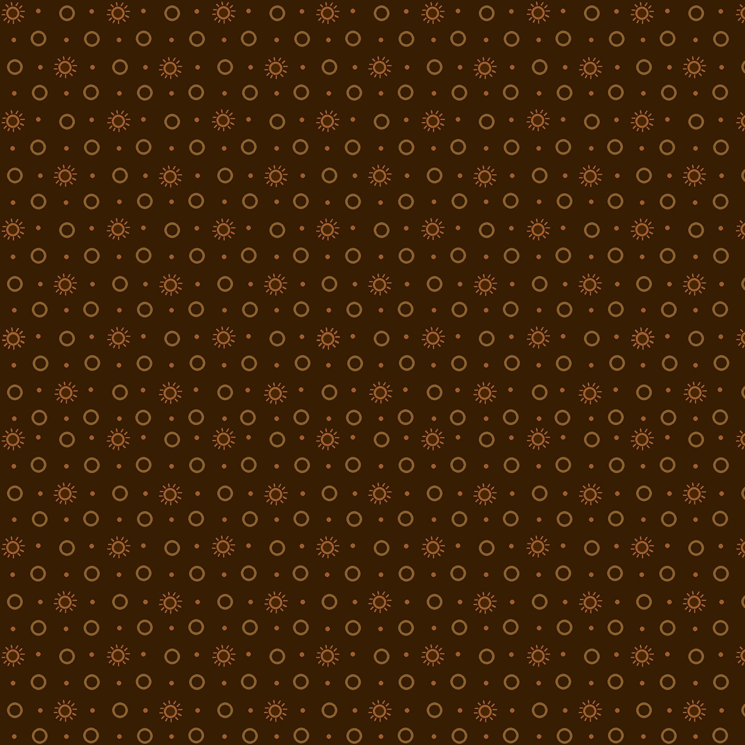 Quiet Grace Sunbursts Chocolate Brown Quilting Fabric | Connecting Threads