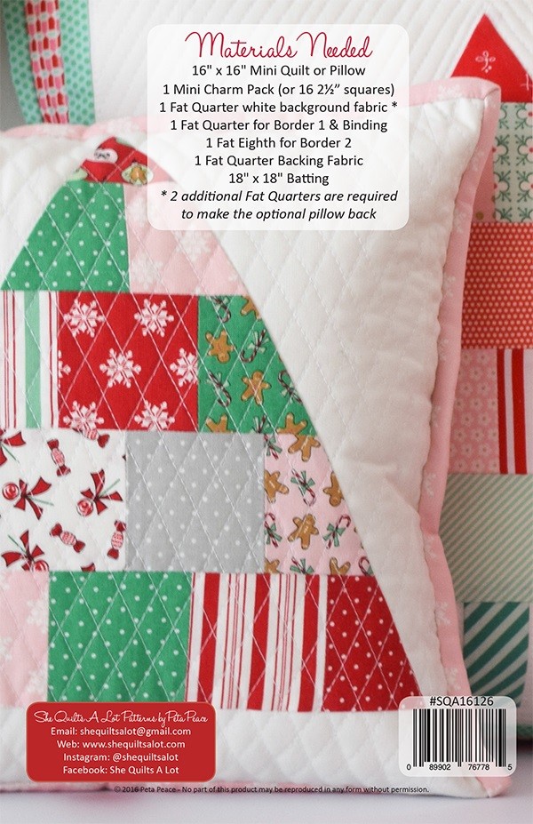 Christmas Fabric. Christmas Quilting Squares. Christmas Pillow