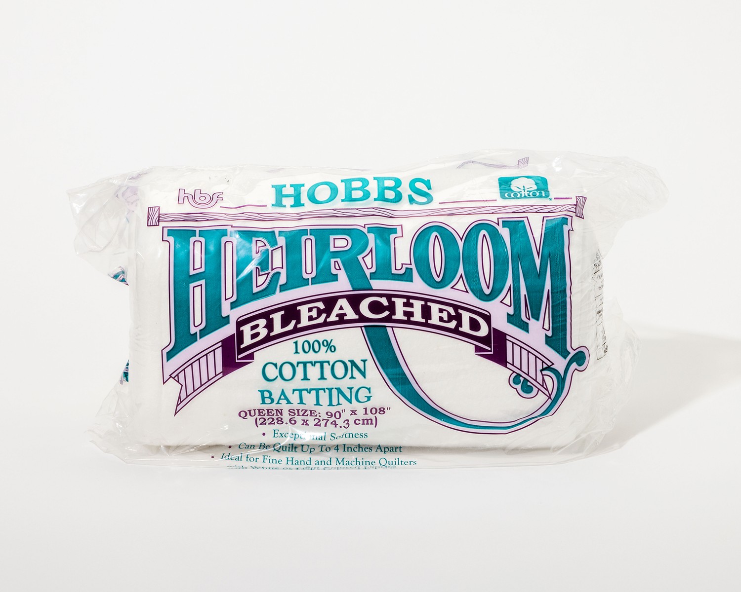 Hobbs Heirloom Bleached Cotton Batting Queen Connecting Threads