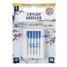 Organ Sewing Machine Needles – 75/11 Blue Tip Embroidery x 5 Needles