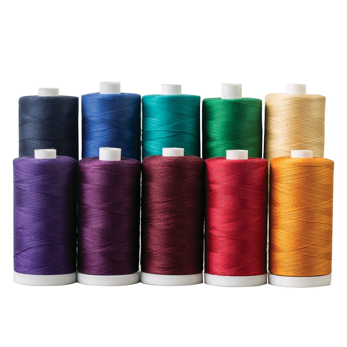 Connecting Threads 100% Cotton Thread Sets - 1200 Yard Spools (Set of 10 - Color Block)