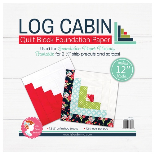 Image of Log Cabin Quilt Block Foundation Paper Pad - 12" Blocks