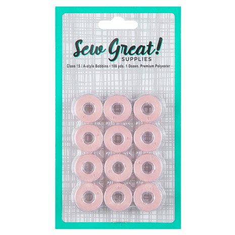 Pink Thread Bobbin Sew Great Bobbin 12-Pack in Gucci Pink | Connecting Threads