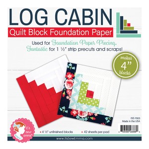 Log Cabin Quilt Block Foundation Paper - 4" Blocks
