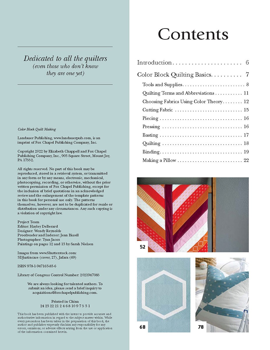 Color Block Quilt Making: 12 Quick-And-Easy Statement Pieces to Decorate Your Space [Book]