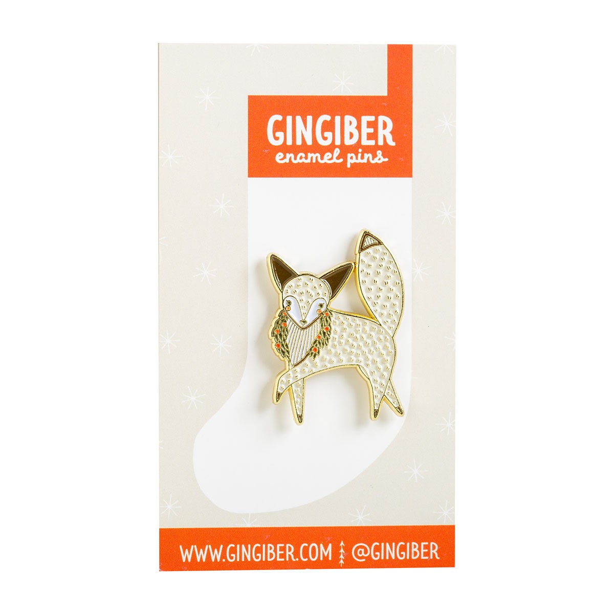 Gingiber Enamel Fox Pin | ConnectingThreads.com