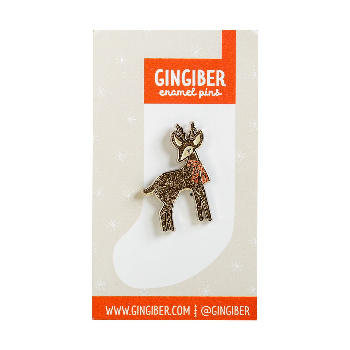 Gingiber Enamel Reindeer Pin | ConnectingThreads.com