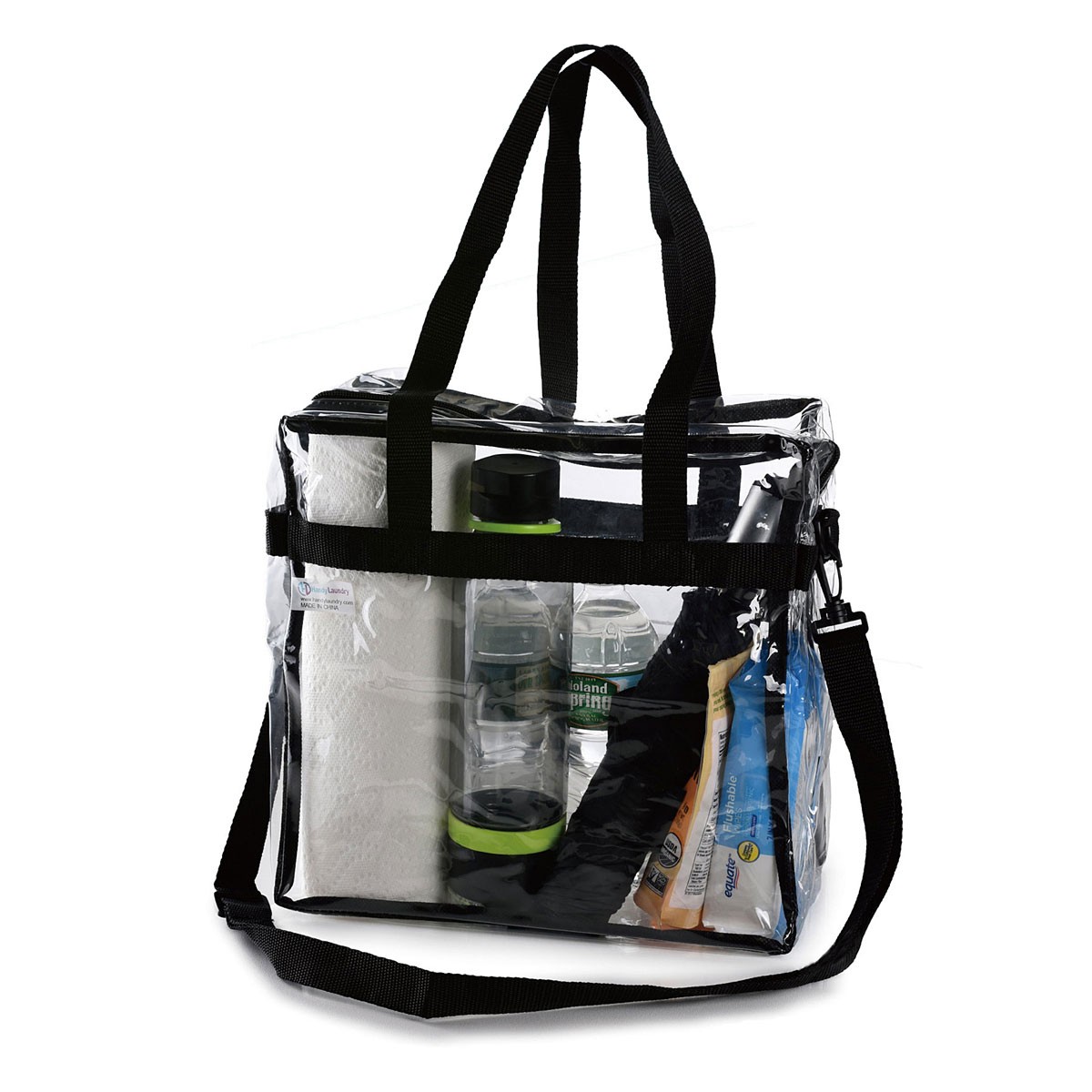 Clear plastic clearance stadium tote bags