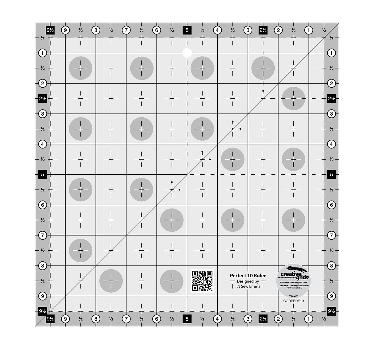 Creative Grids Perfect 10 Ruler - Connecting Threads