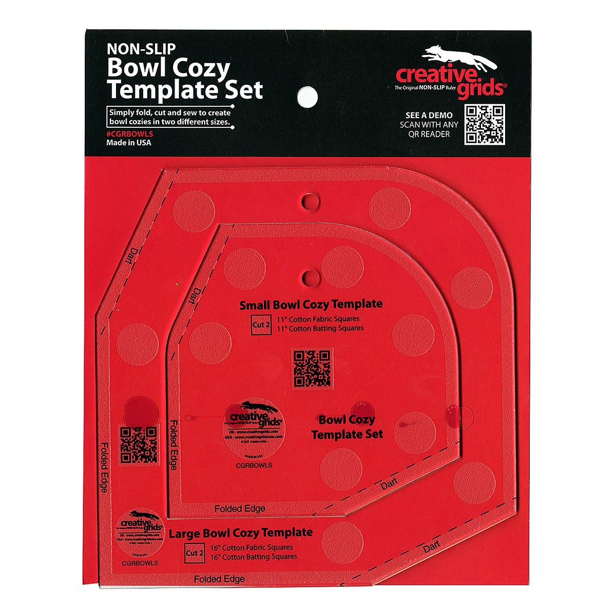 Microwave Bowl Cozy 10.5” Bundle - Template, Cotton Batting, Cotton Th –  Winner Designs