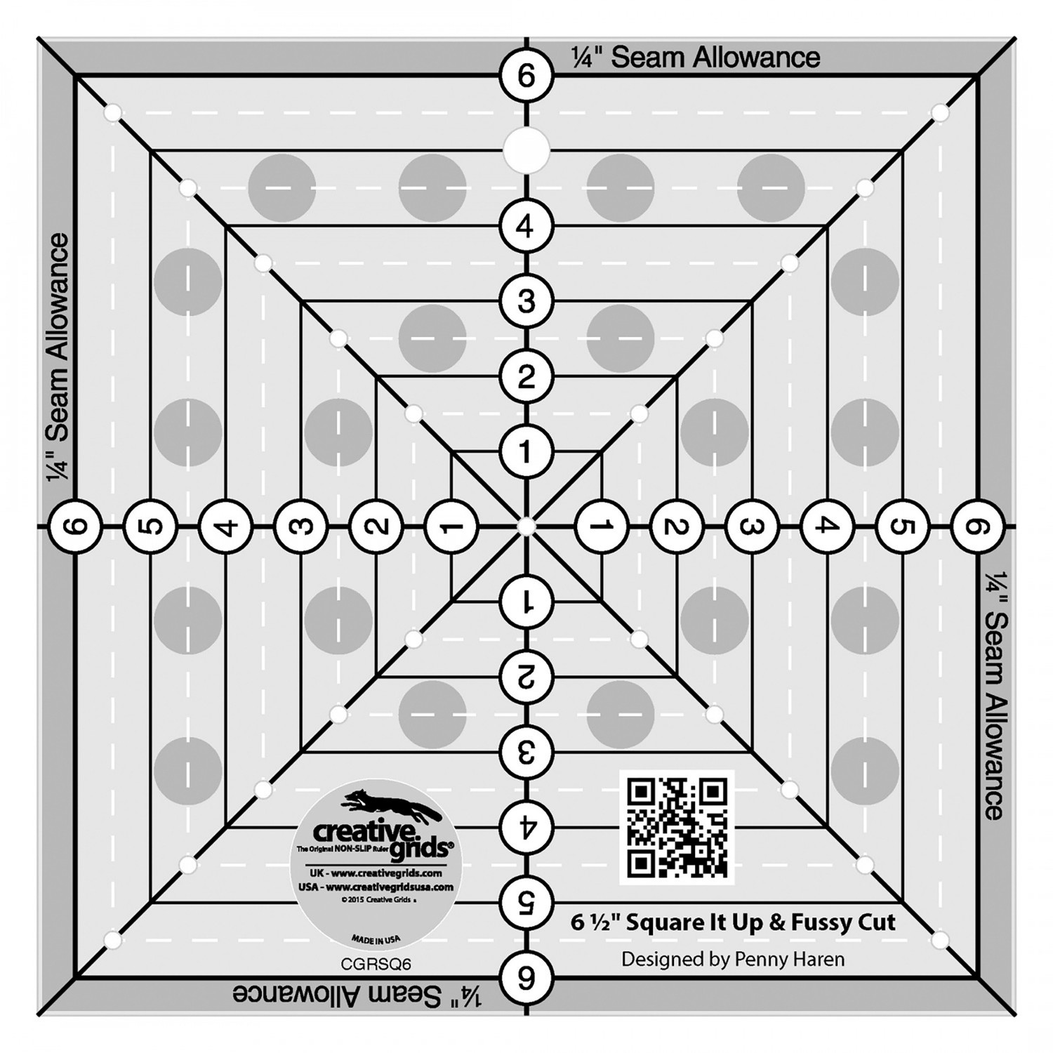 Creative Grids Round Up Tool and Quilting Ruler –