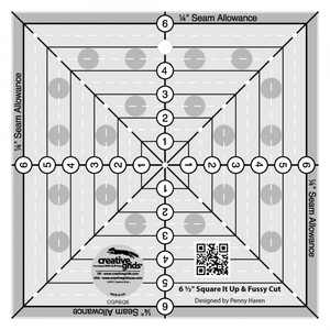 Creative Grids 6-1/2in Square It Up - Fussy Cut Square Quilt Ruler