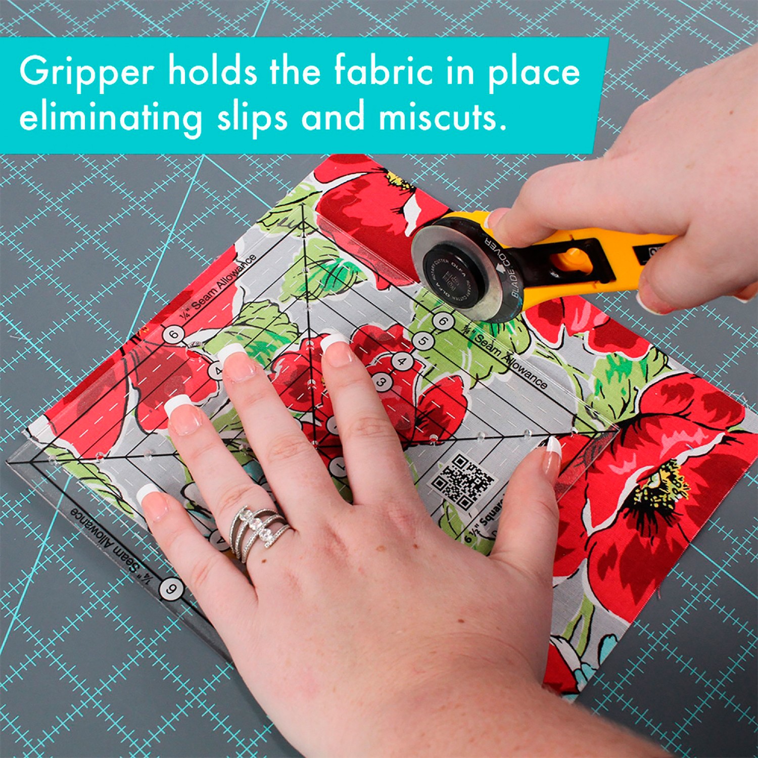 Creative Grids - 6-1/2in Square It Up or Fussy Cut Square Quilt Ruler