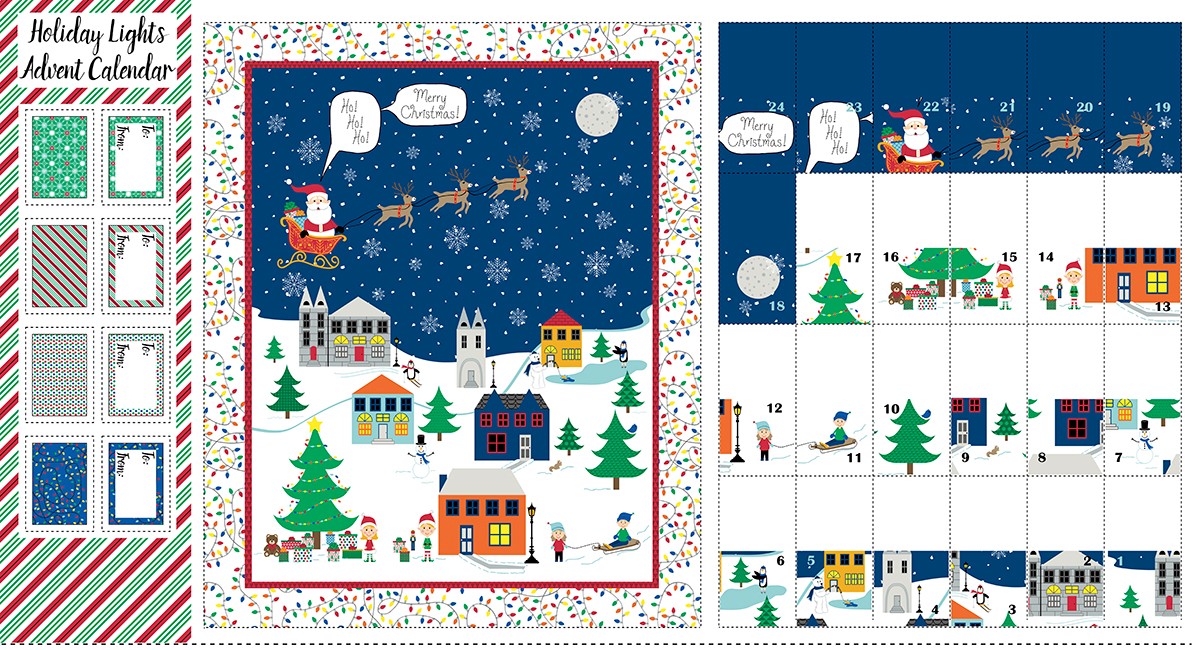 Holiday Lights Advent Calendar Panel