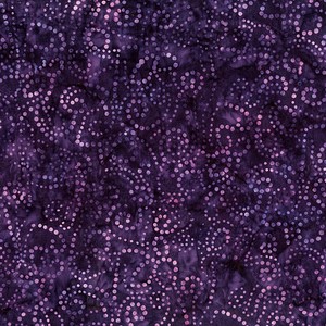 Sylvan Dusk Batiks Spiral Dots Midnight Purple Quilting Cotton Fabric Yardage
