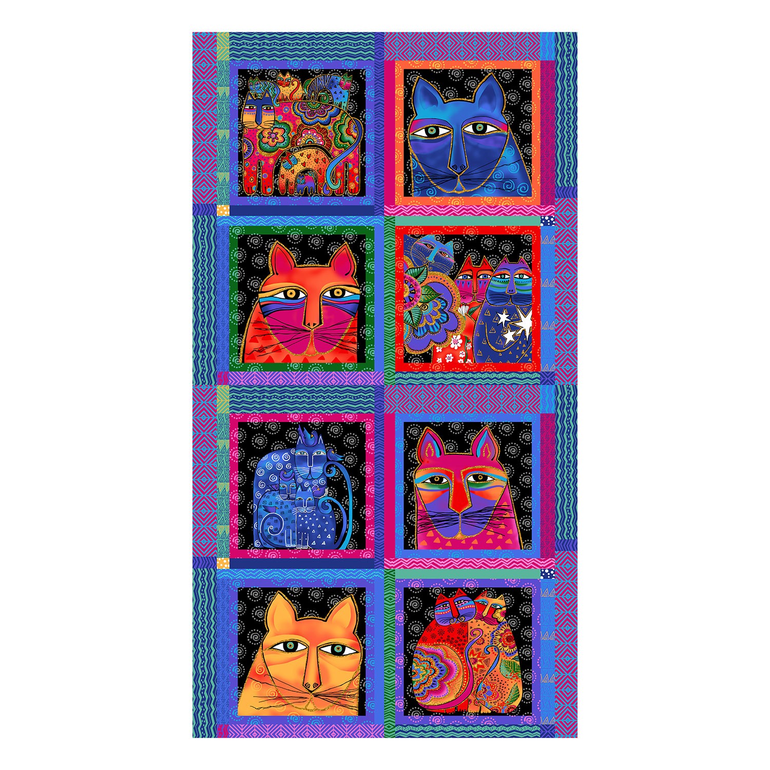 Feline Frolic Blocks Panel | ConnectingThreads.com