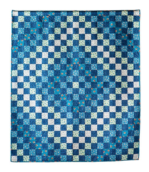 Patchwork Blues Blue Throw Quilt Kit
