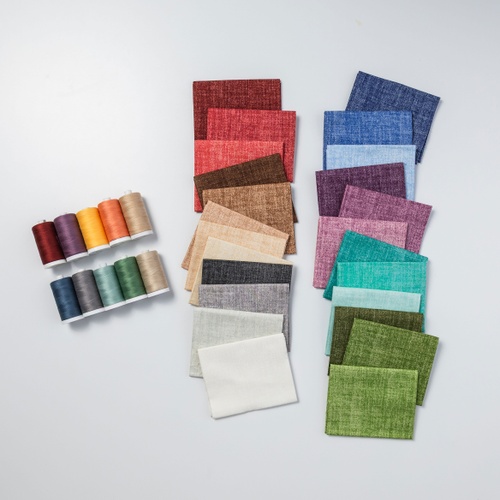 Image of Chambray Tonals Fat Quarter Sampler & Farmhouse Essential™ Thread Bundle