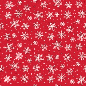 The North Pole Snowflake Tomato Red Quilting Flannel Fabric Yardage