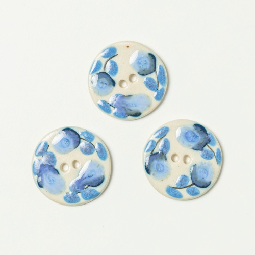 Image of Incomparable Buttons - Blue Floral