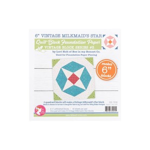 6" Vintage Milkmaid’s Star Quilt Block Foundation Paper