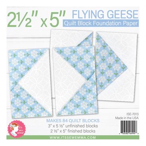 Flying Geese Quilt Block Foundation Paper 2½" x 5" — Precision Foundation Piecing Pattern